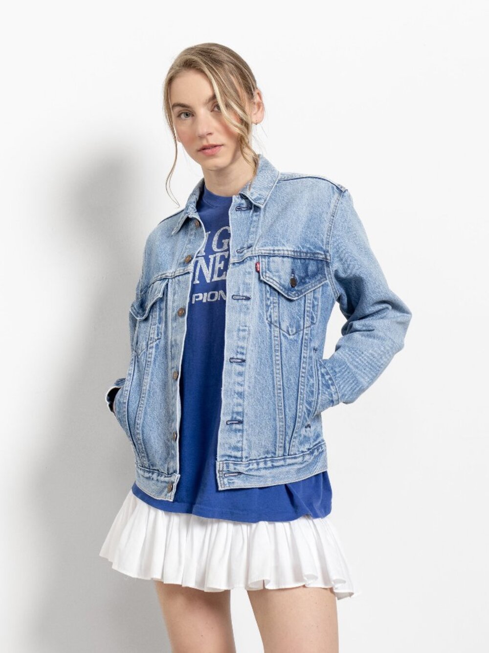 Vintage Levi's Denim Jacket, Faded Light Wash, Women's Small